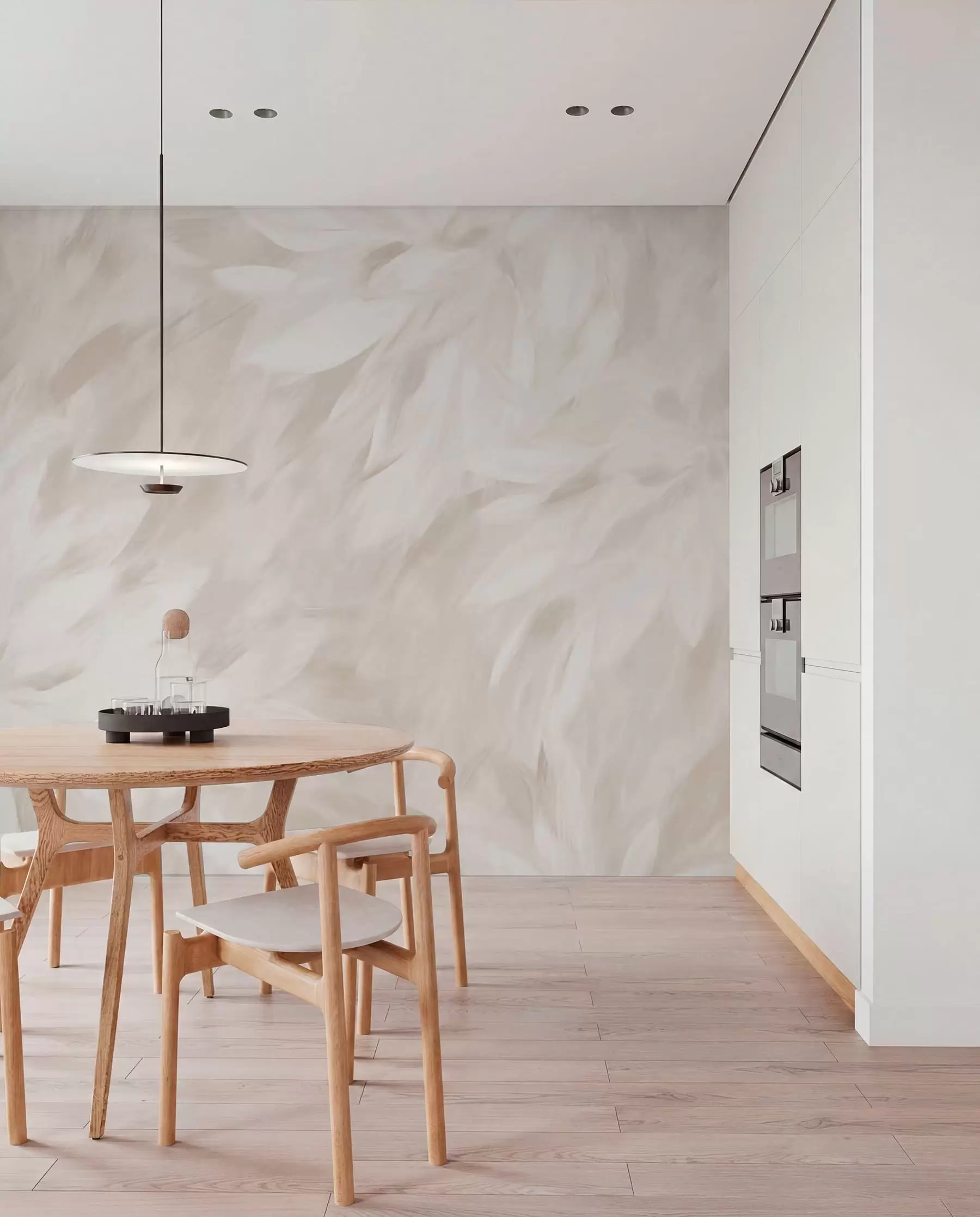 murales de pared Pétalos pintados en marfil w03986v2