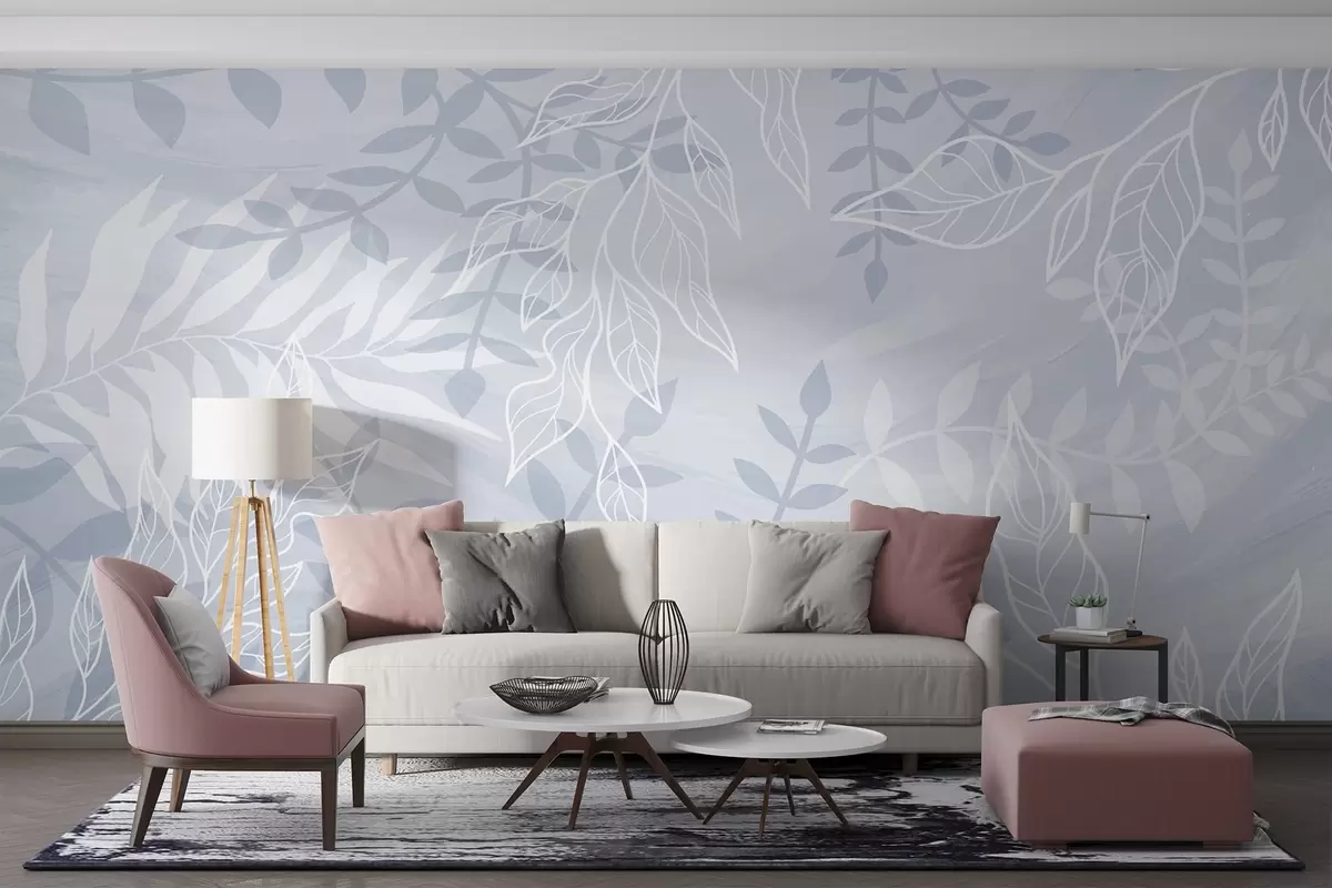 murales de pared Hojas contorneadas w03984