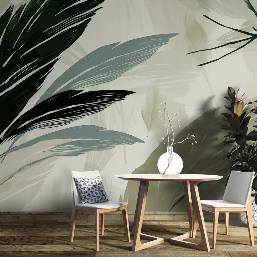 murales de pared Plumas multicolores abstractas w04037v3