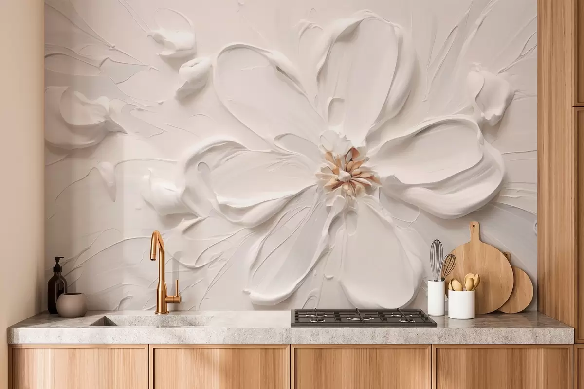 murales de pared Flor grande en tonos cálidos w03953v1