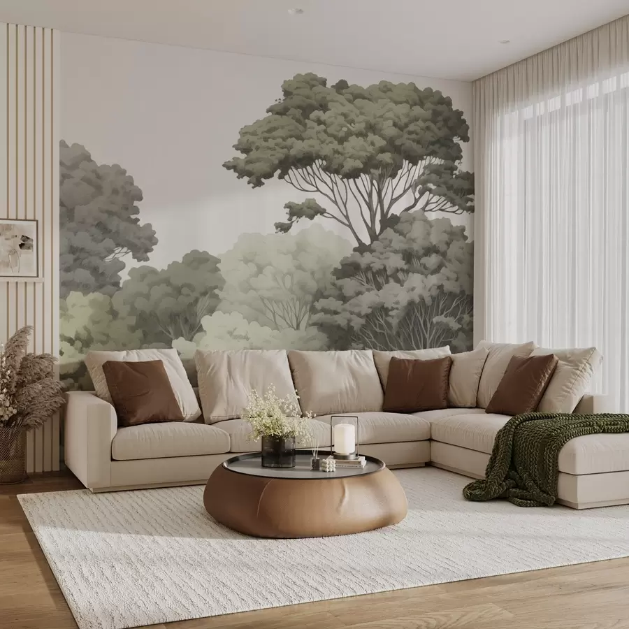 murales de pared Coronas forestales w04044v2