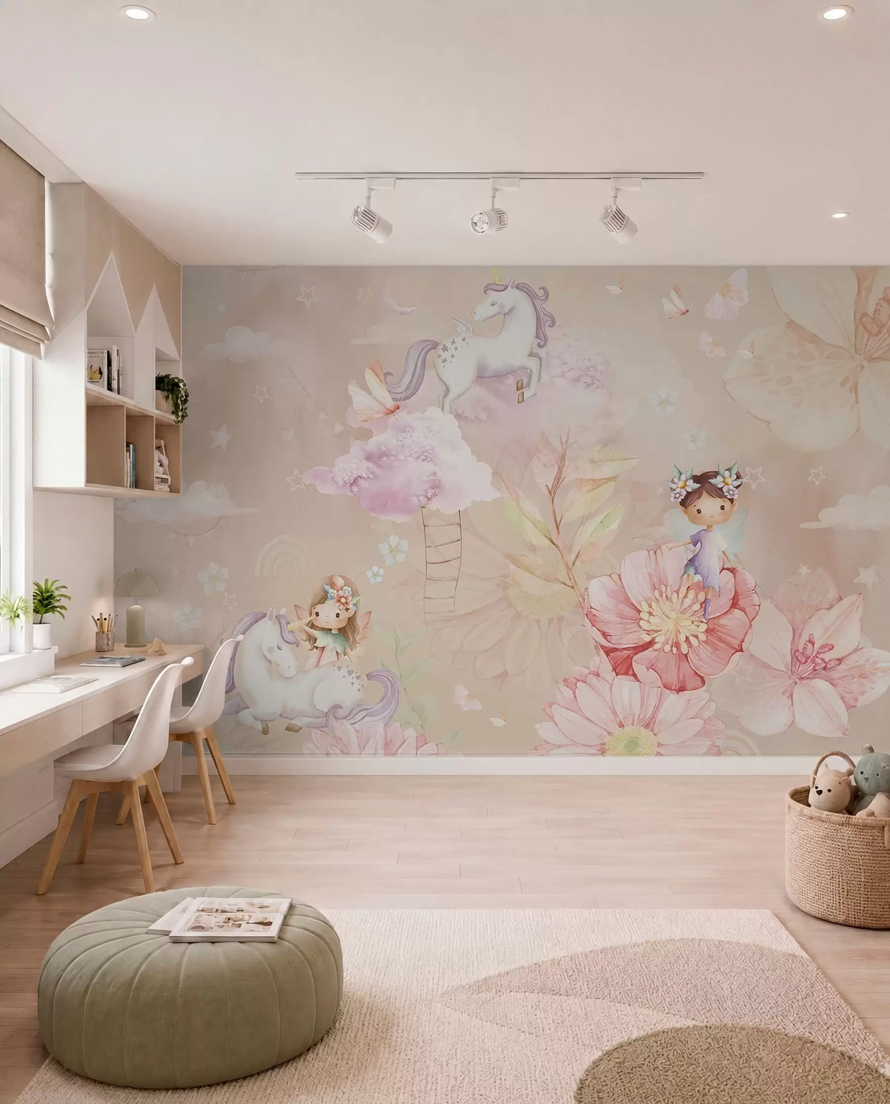murales de pared Hadas y unicornios w04051