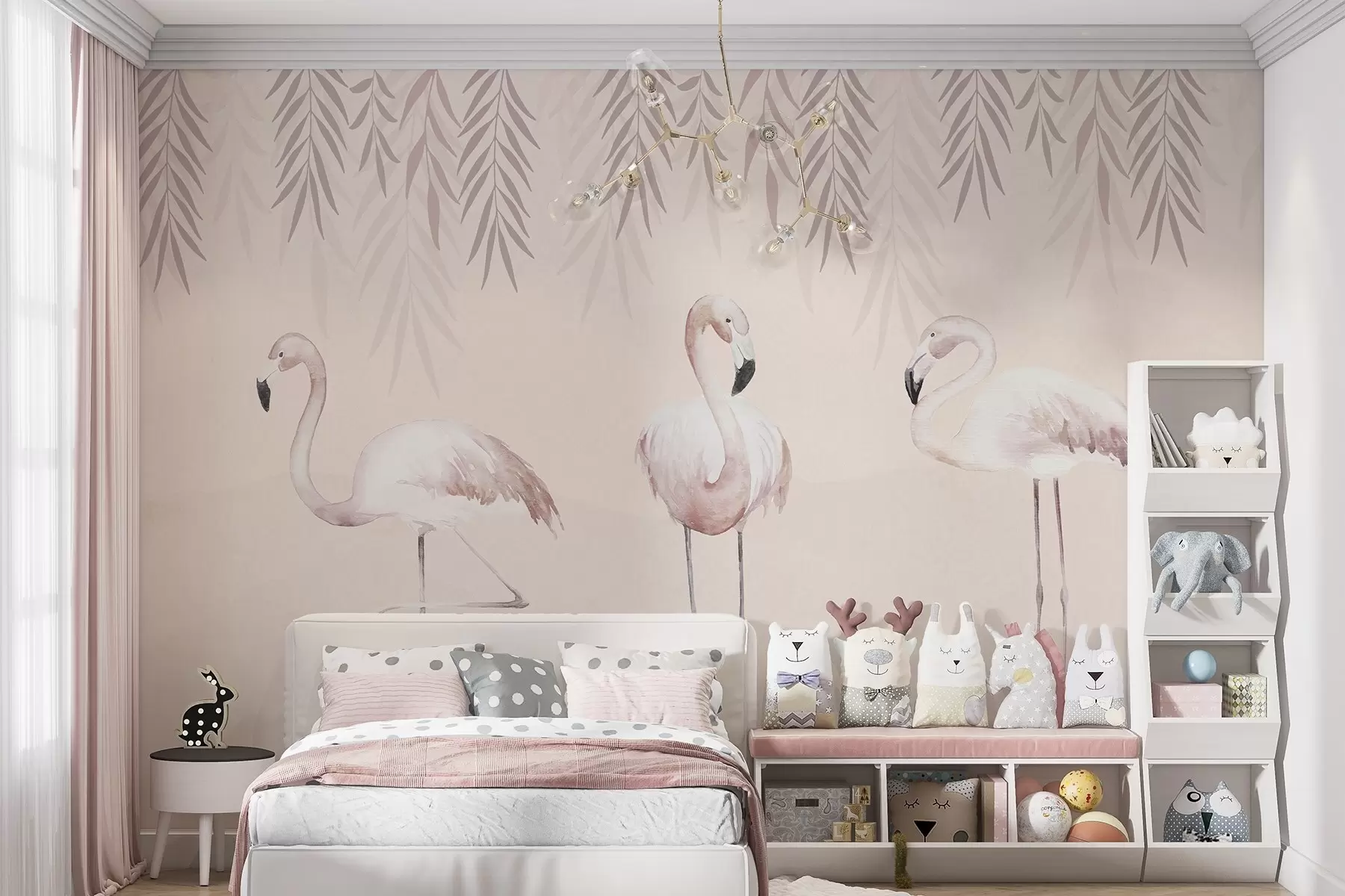 murales de pared Tres flamencos w09168