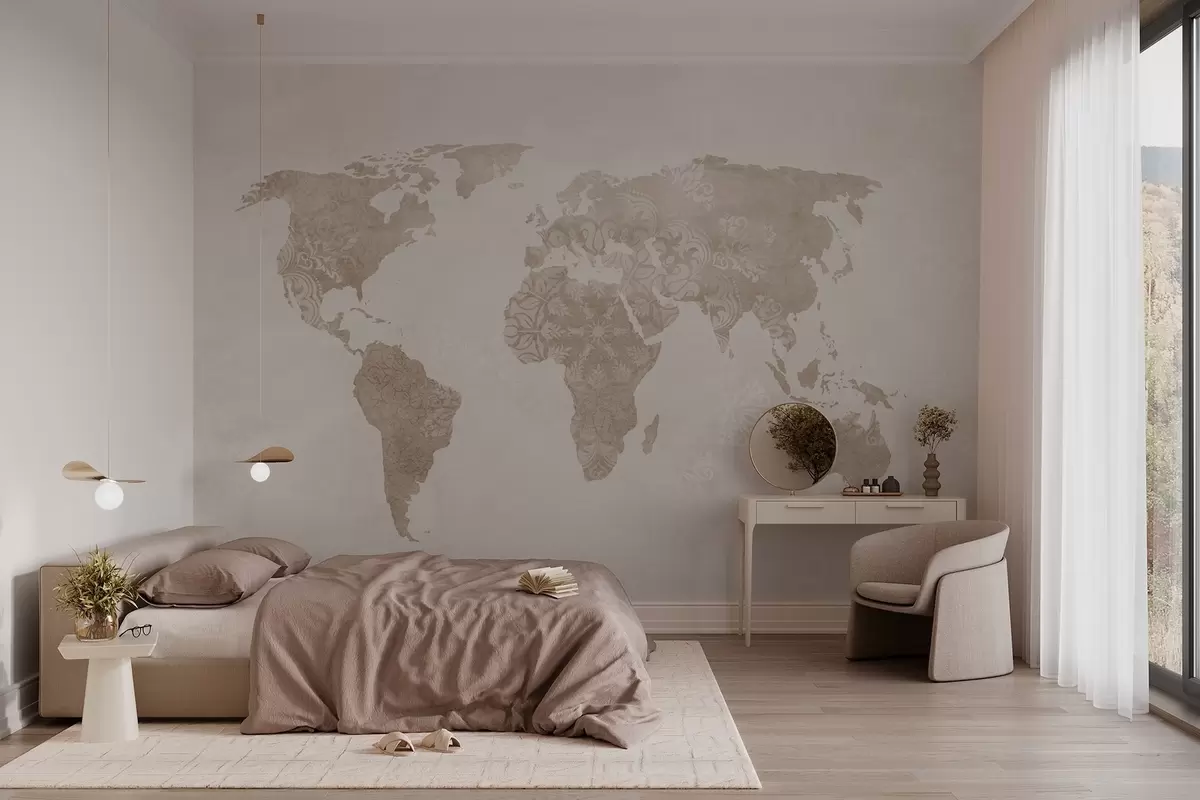 murales de pared Mapamundi con motivo w03954