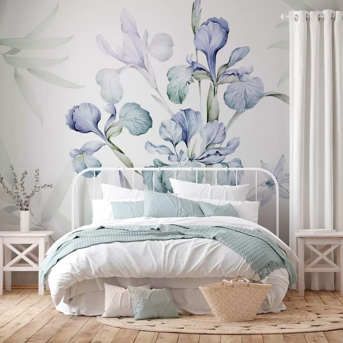 murales de pared Delicados iris imitación acuarela w03955