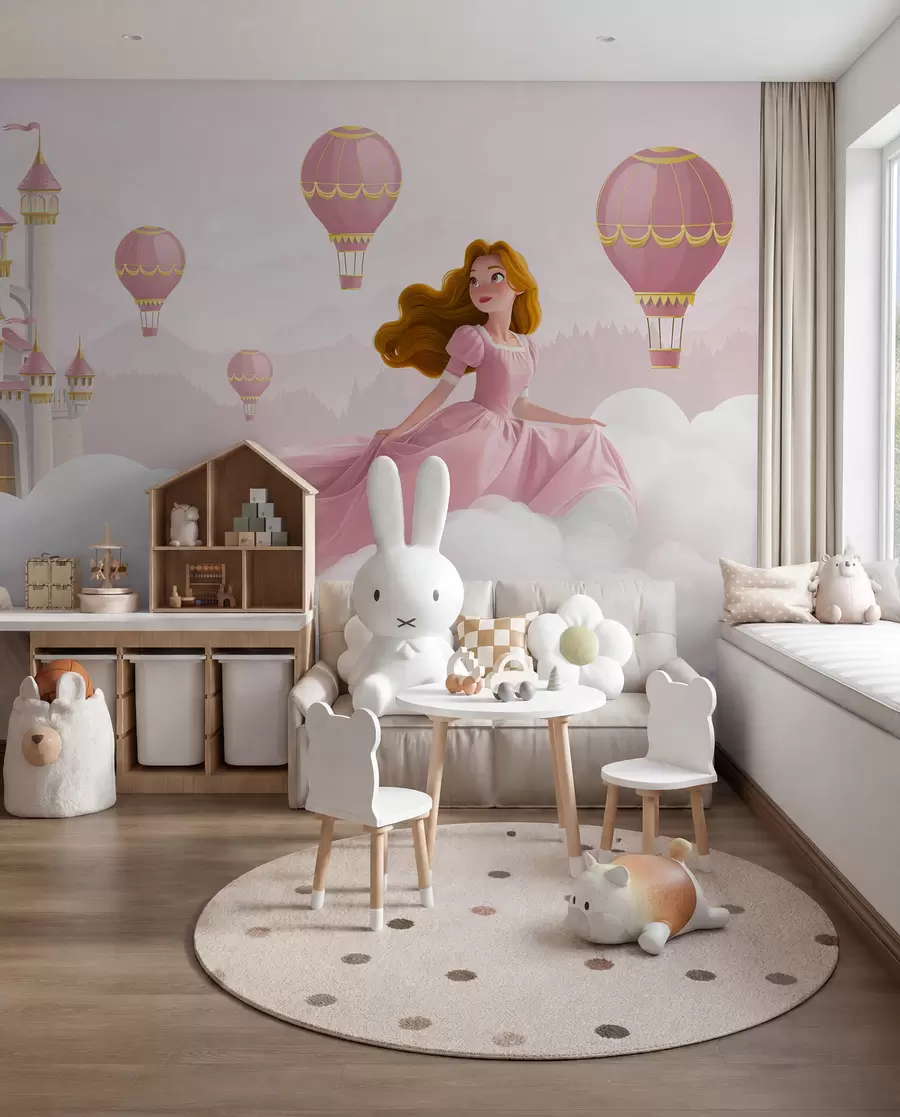 murales de pared Globos sobre el castillo w04015v1