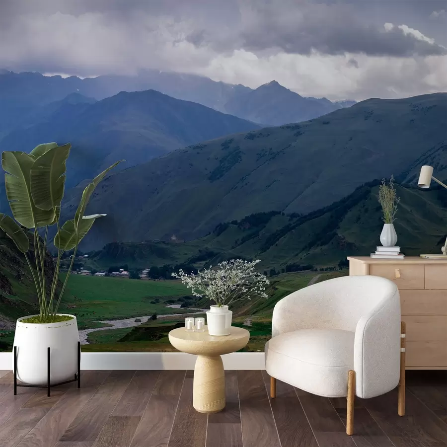 murales de pared Georgia paisajes, montañas, viaje por carretera, realismo w04097