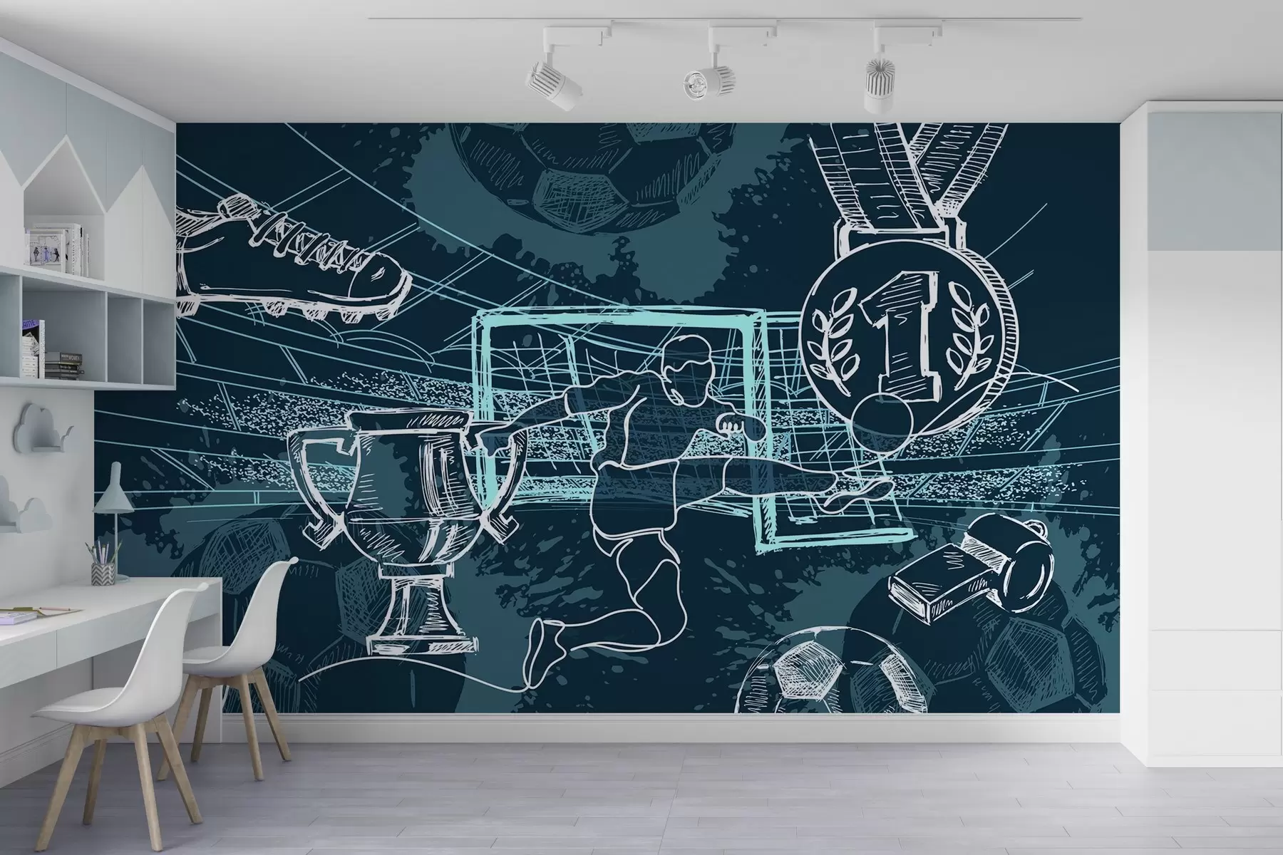 murales de pared Atributos futbolísticos w04108v2