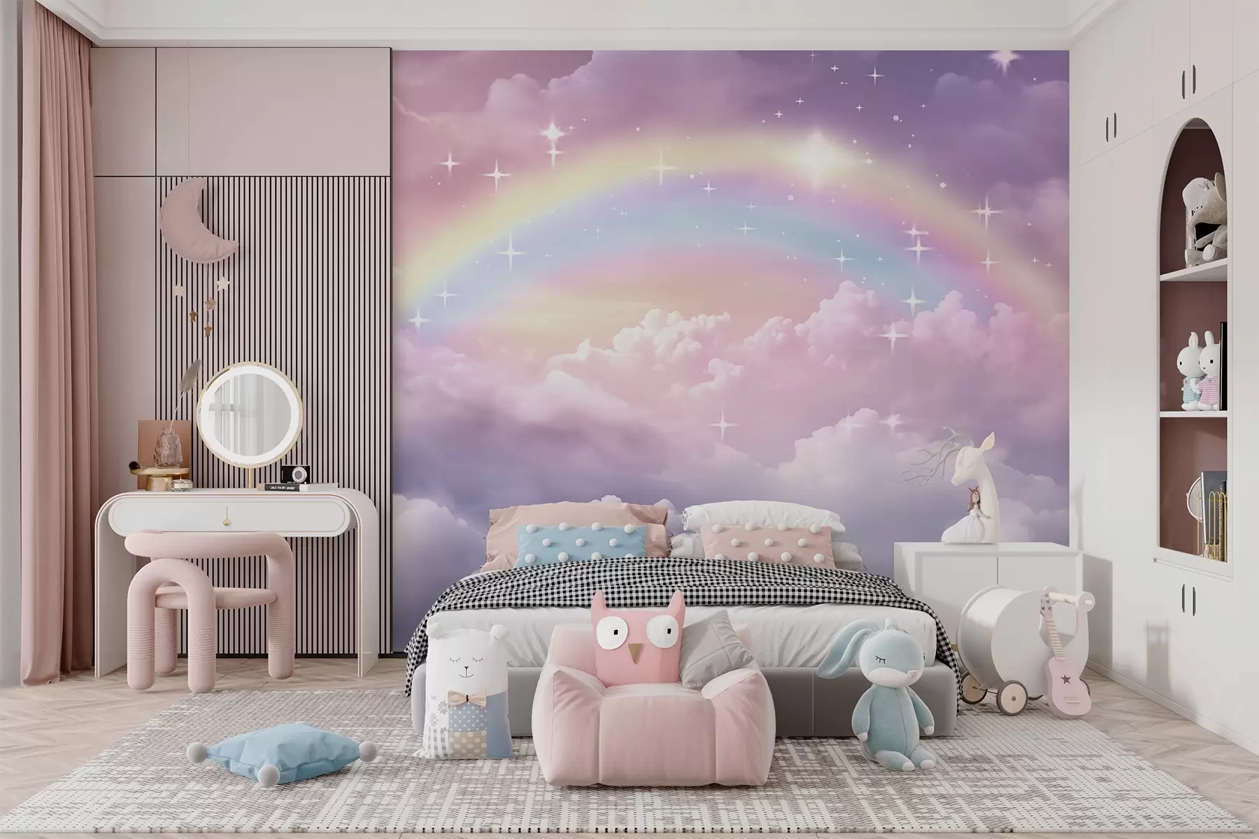 murales de pared Arco iris en las nubes w04146