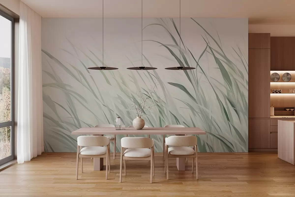murales de pared Pintura imitación hierba w04175v1