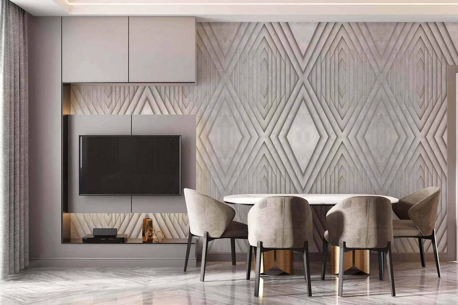 murales de pared imitación de paneles de madera en color beige w04168