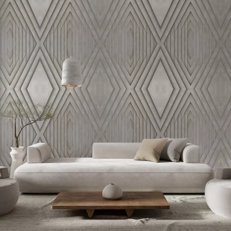 murales de pared imitación de paneles de madera en color beige w04168