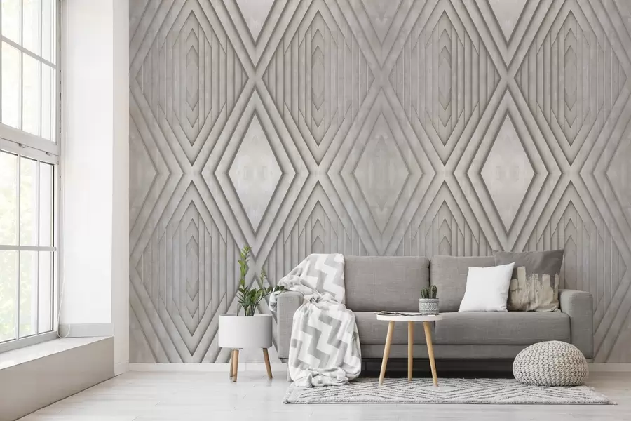 murales de pared imitación de paneles de madera en color beige w04168