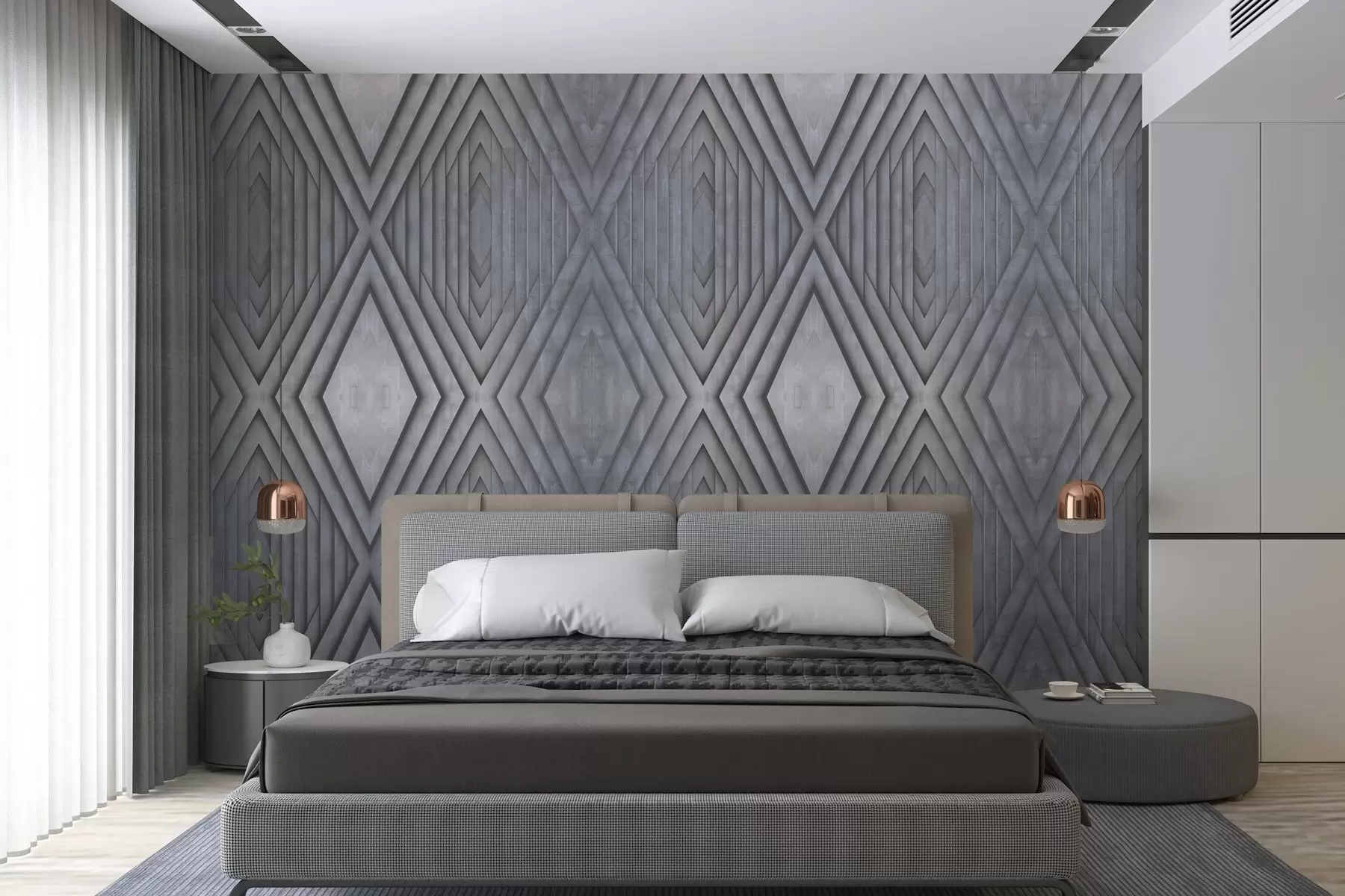 murales de pared imitación de paneles de madera en colores grises fríos w04168v2
