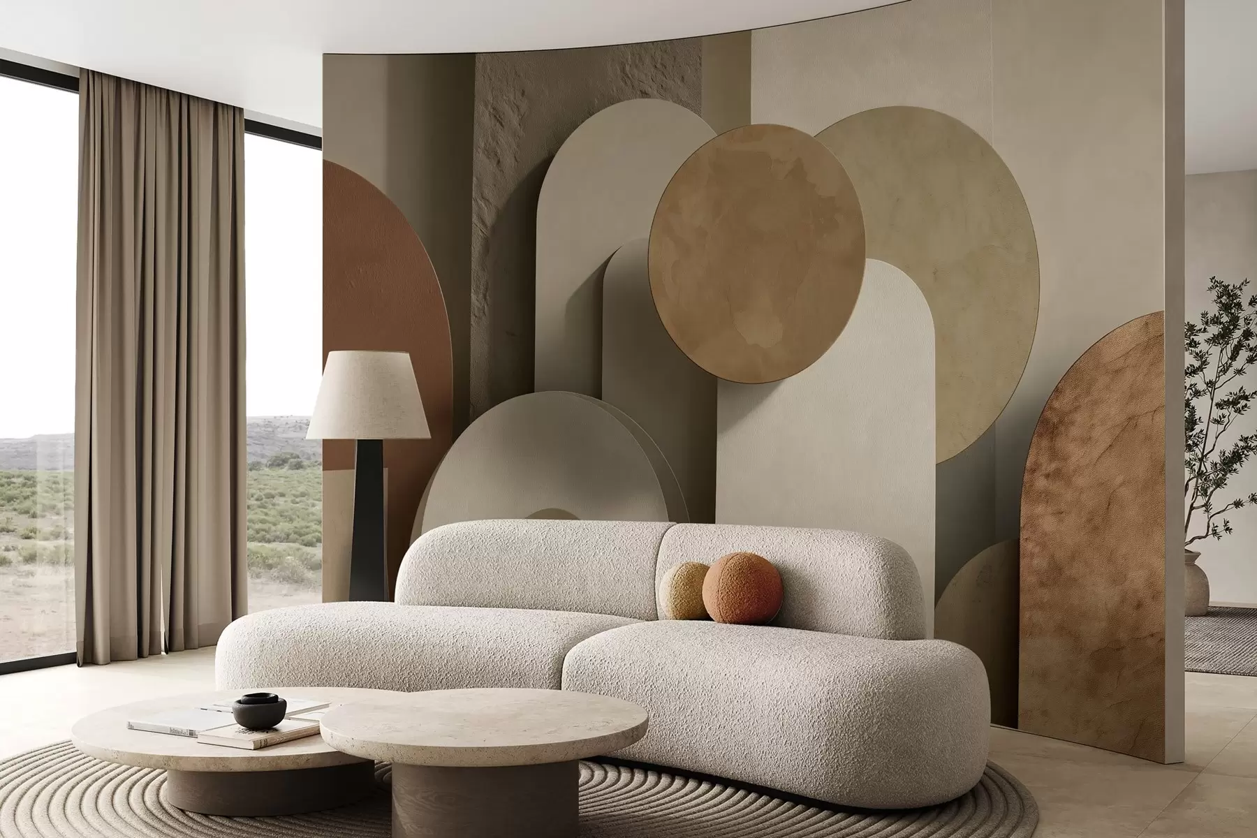murales de pared geometría con simulación de volumen w04208