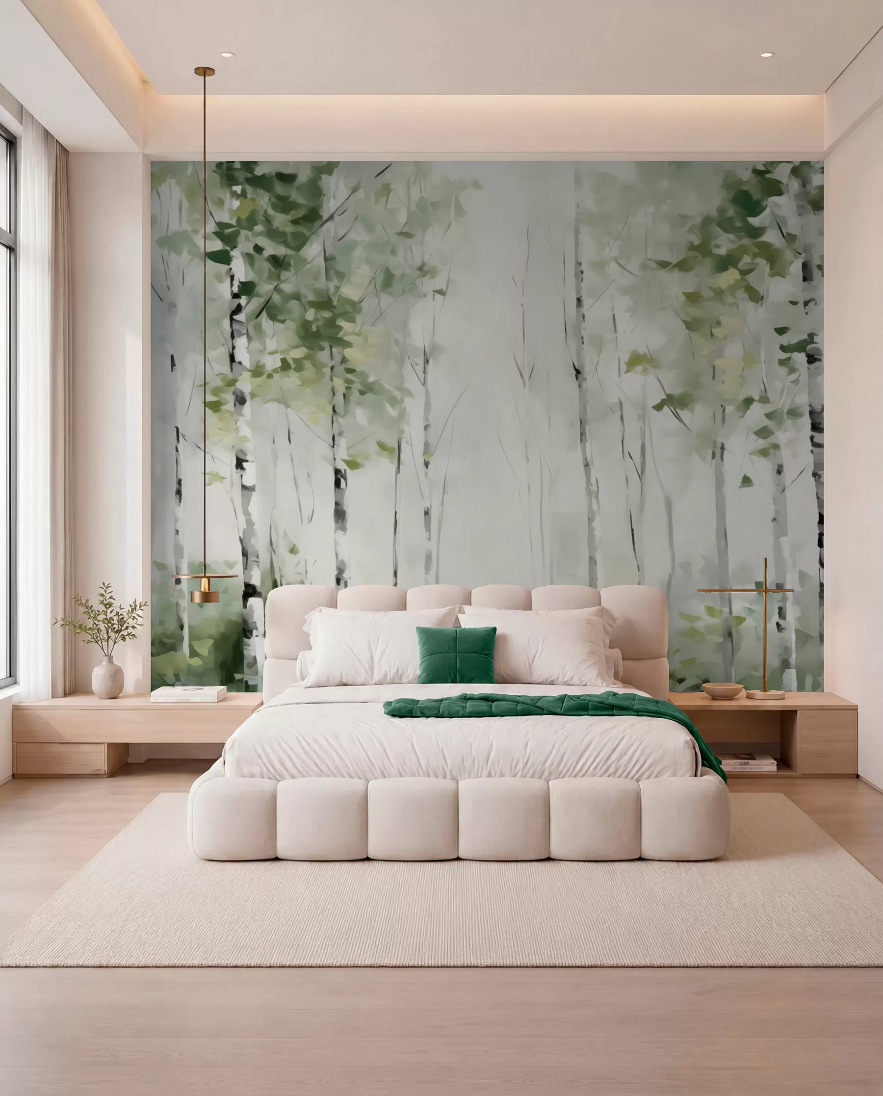 murales de pared Pintura imitación bosque caducifolio w04234