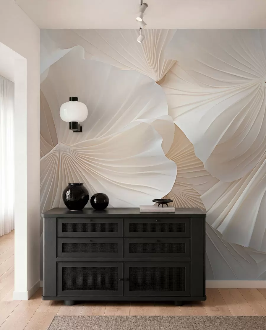 murales de pared pétalos, flores, blanco, crema, textura, ternura, decorativo w04216