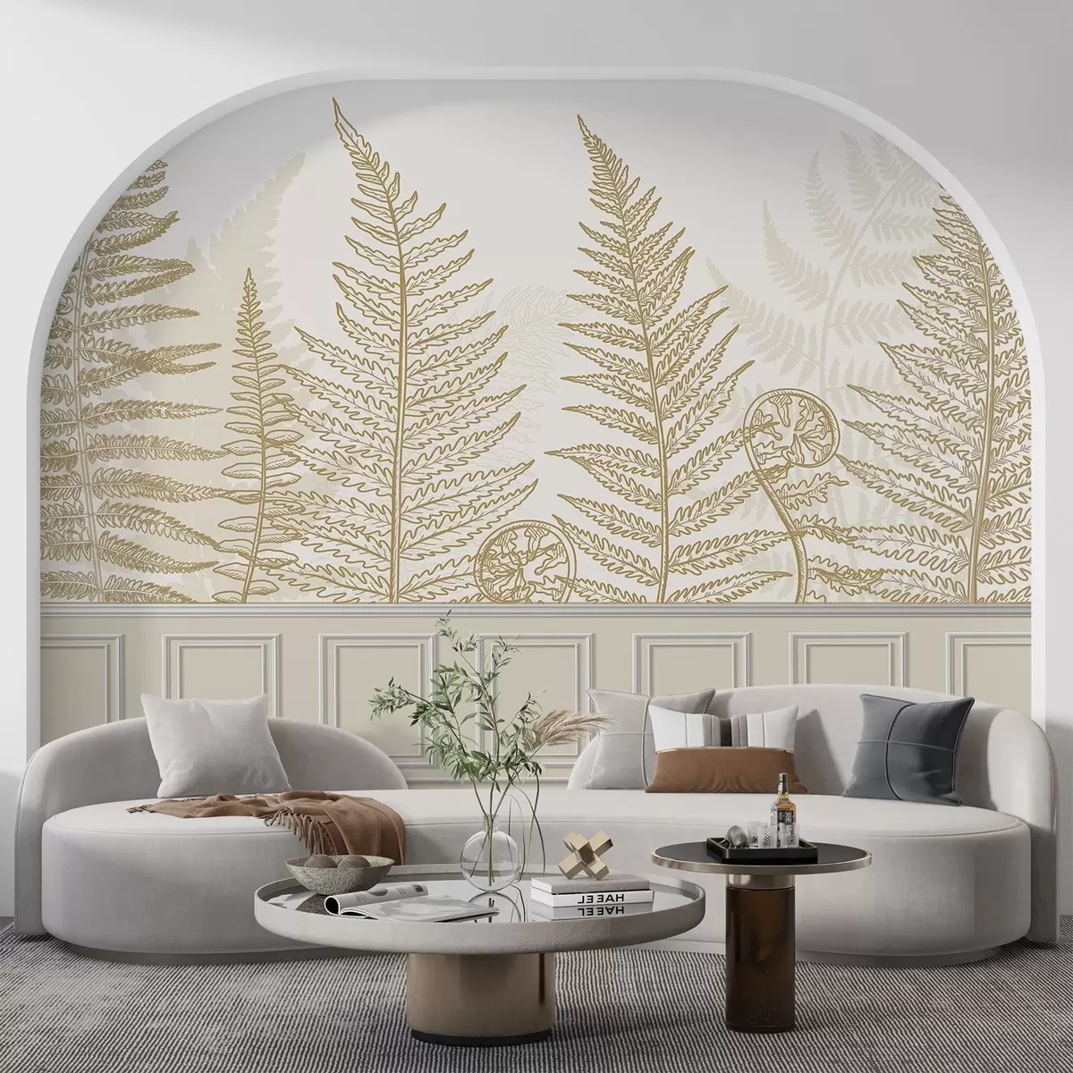 murales de pared hojas, plantas, helecho, luz, botánico, gráfico w04239