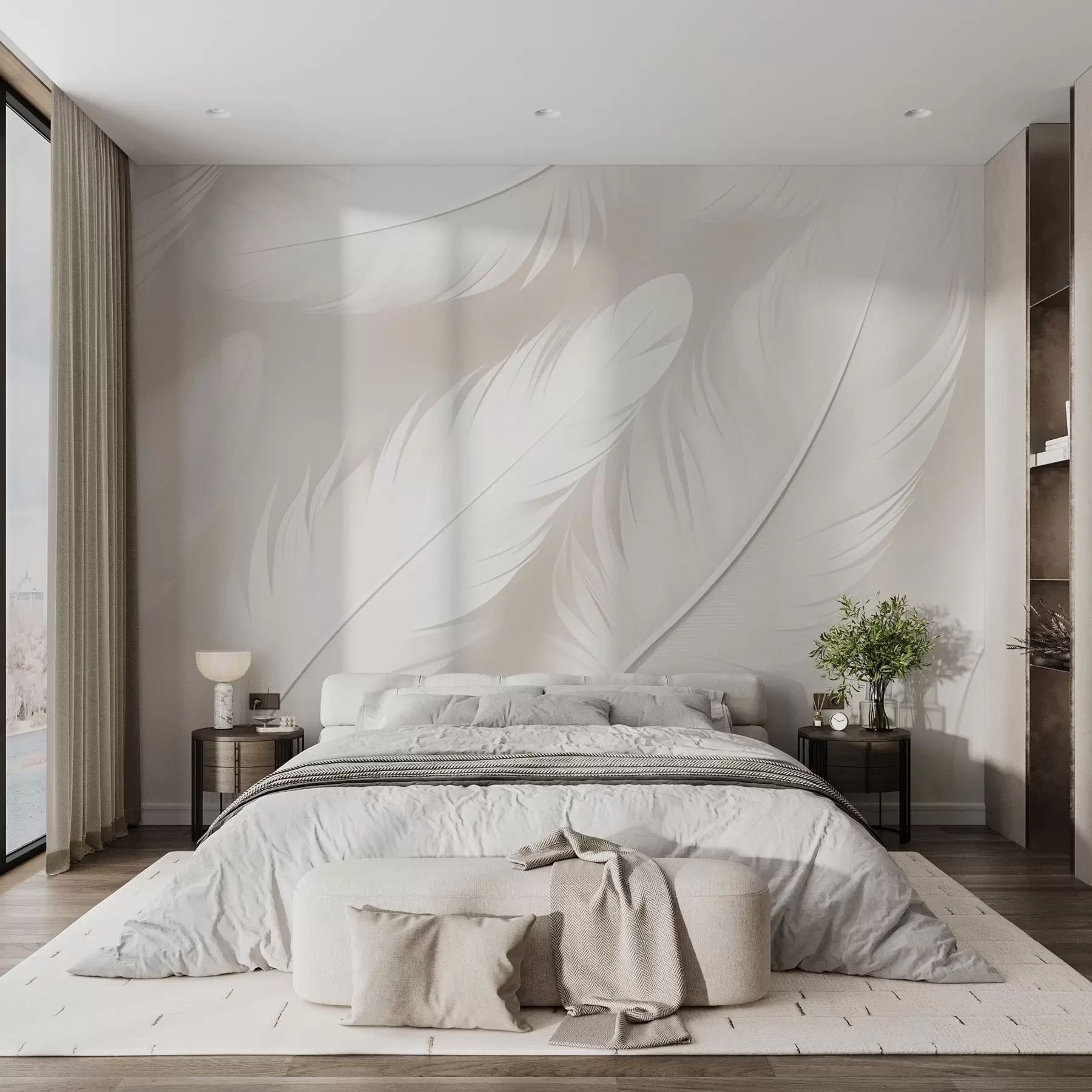 murales de pared Plumas w04273