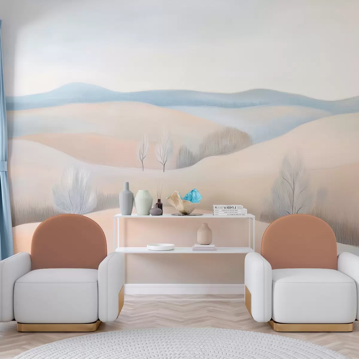 murales de pared paisaje al estilo de un dibujo al pastel w04077