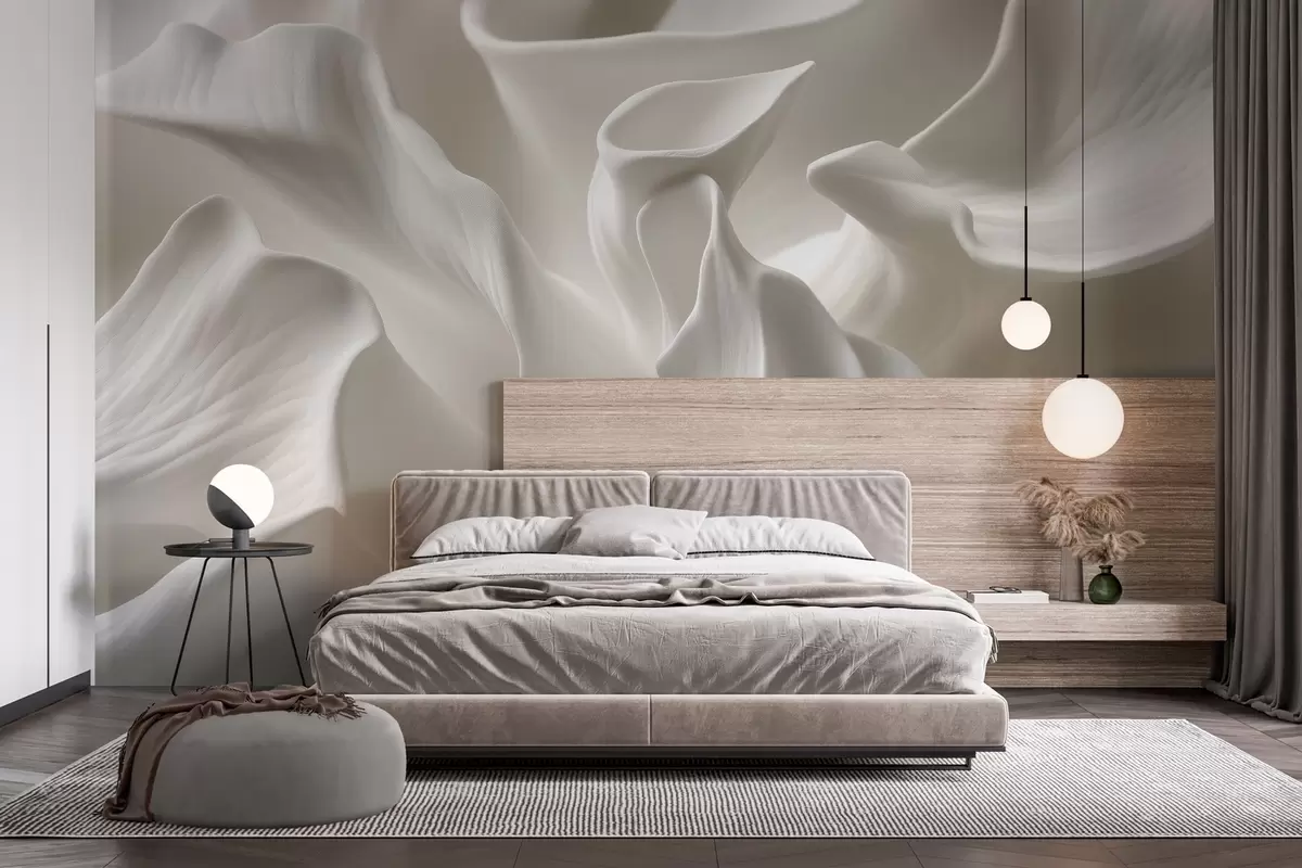 murales de pared pétalos ondulados con imitación de volumen w04212