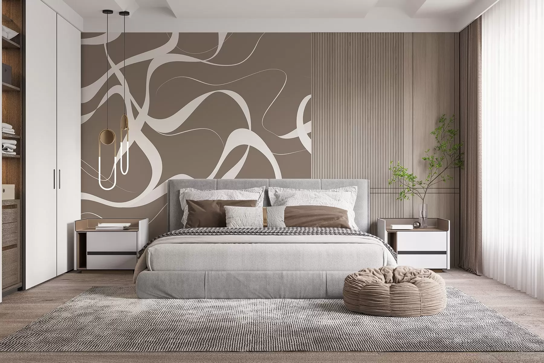 murales de pared Líneas onduladas w04223