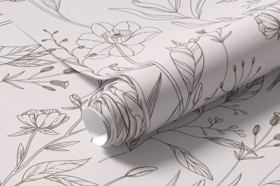 murales de pared Flores silvestres minimalistas