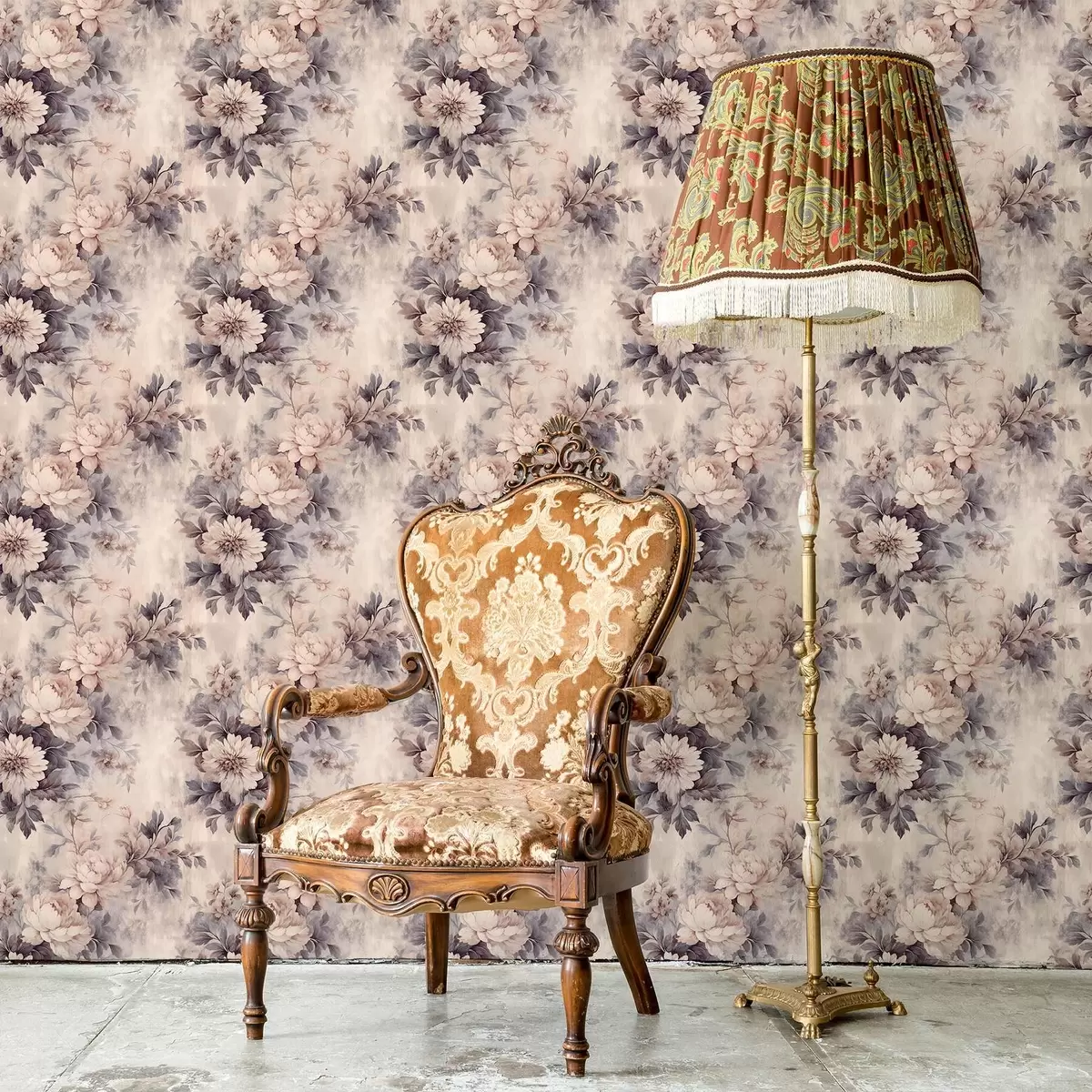 Papel pintado Flores de acuarela vintage Papel pintado Flores de acuarela vintage