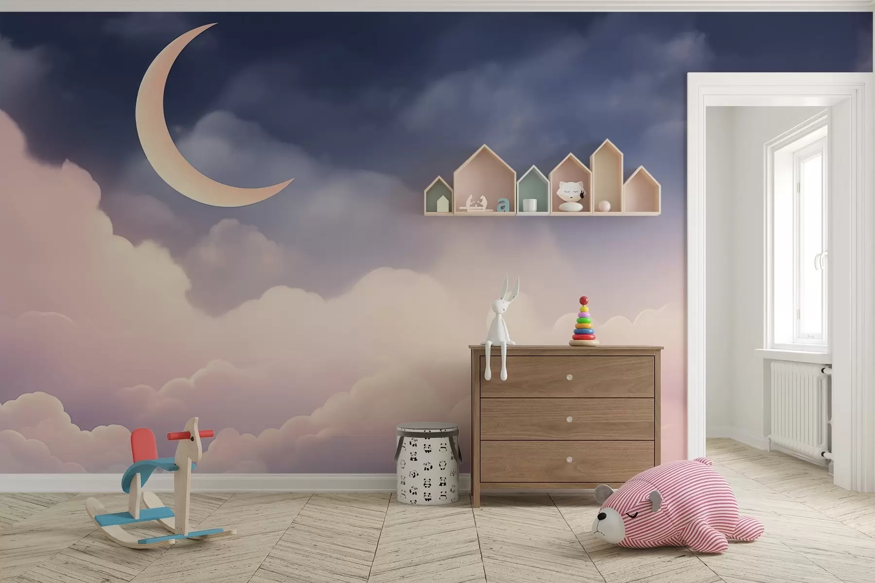 murales de pared Las nubes y la luna w04330