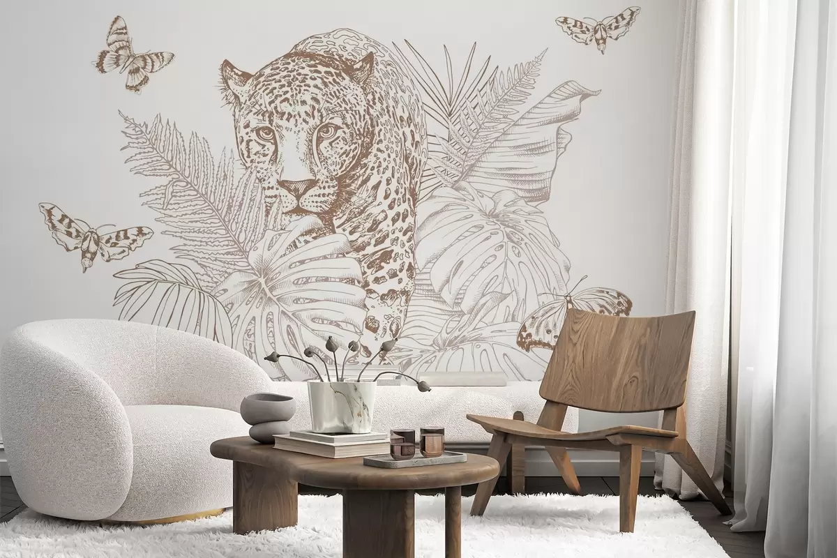 murales de pared Leopardo w04358v1