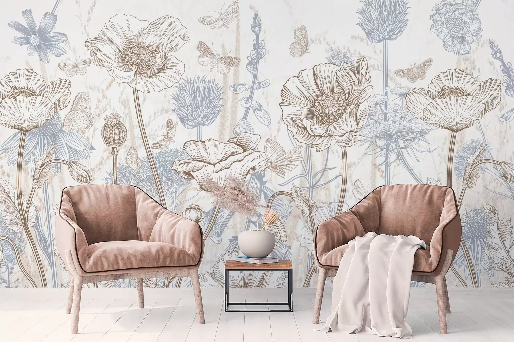murales de pared flores silvestres w04360