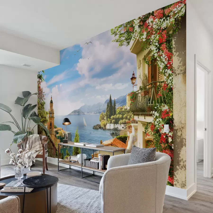 murales de pared Agua, planta y nube u68056