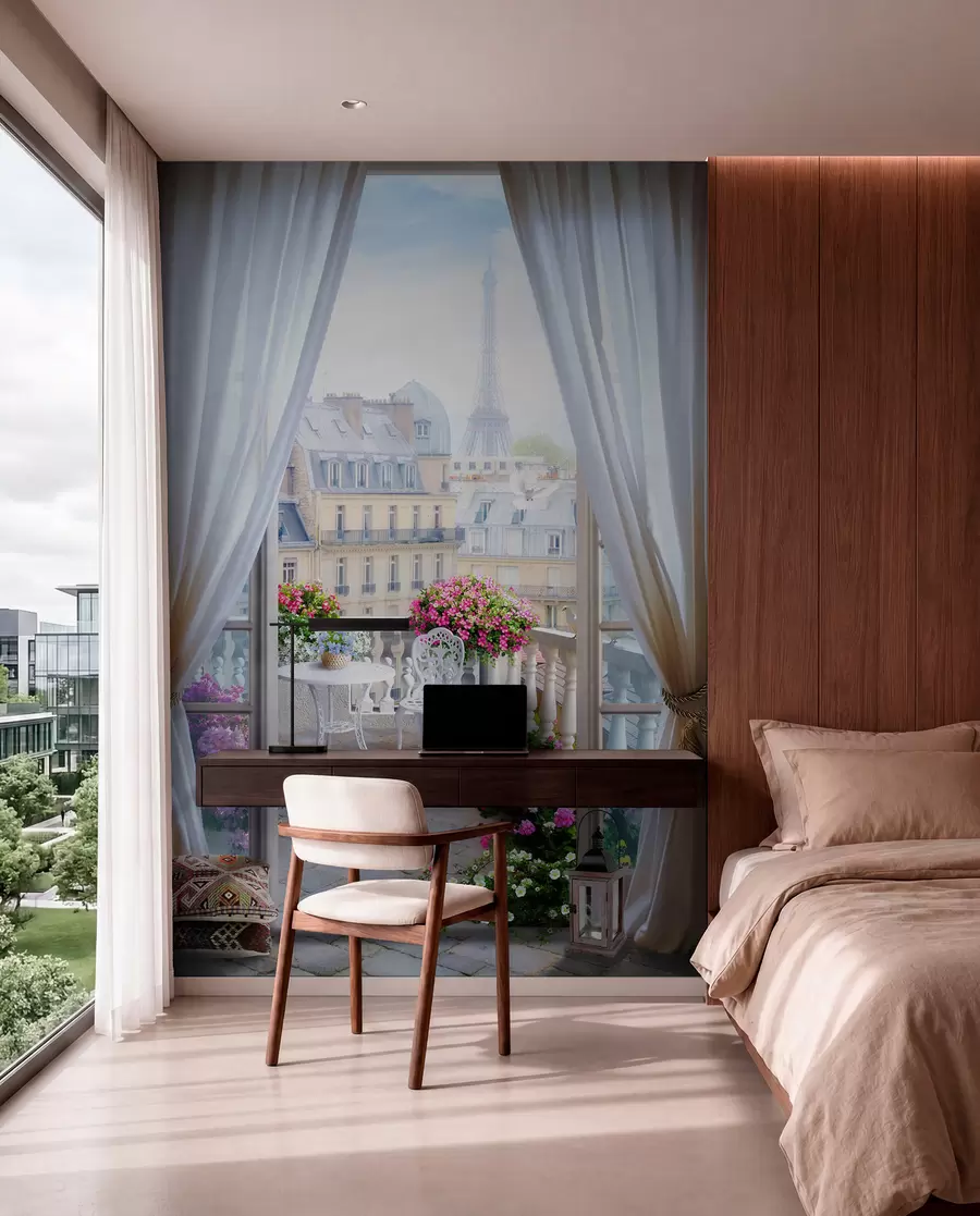 murales de pared París, vista desde la ventana u79425