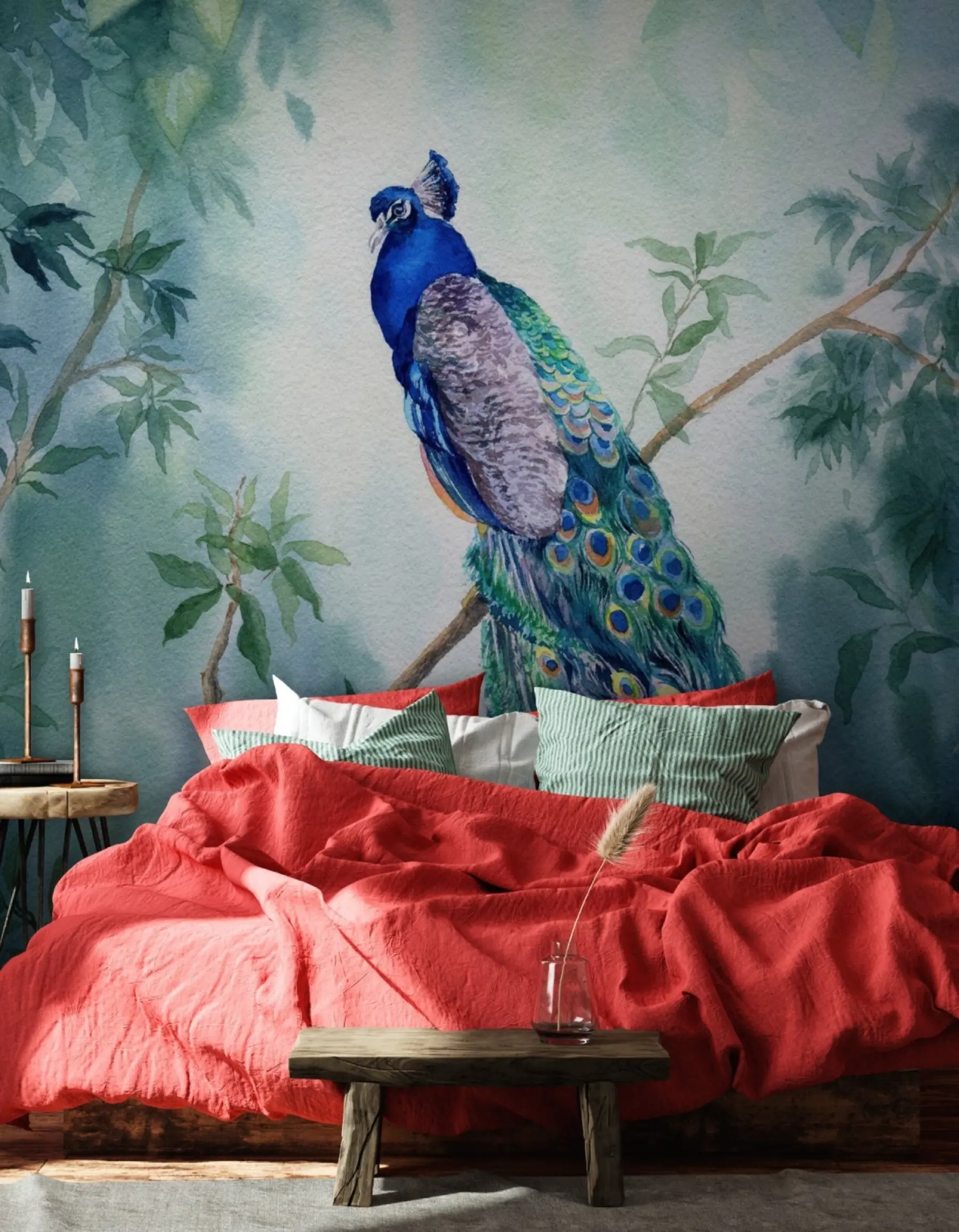 murales de pared Pavo real pájaro real u71623