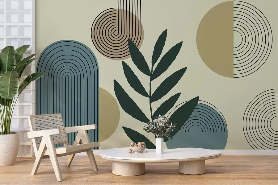 murales de pared Hojas geométricas w04385v1