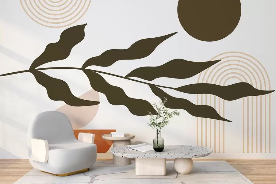 murales de pared Abstracción, hojas, arcos lineales w04386