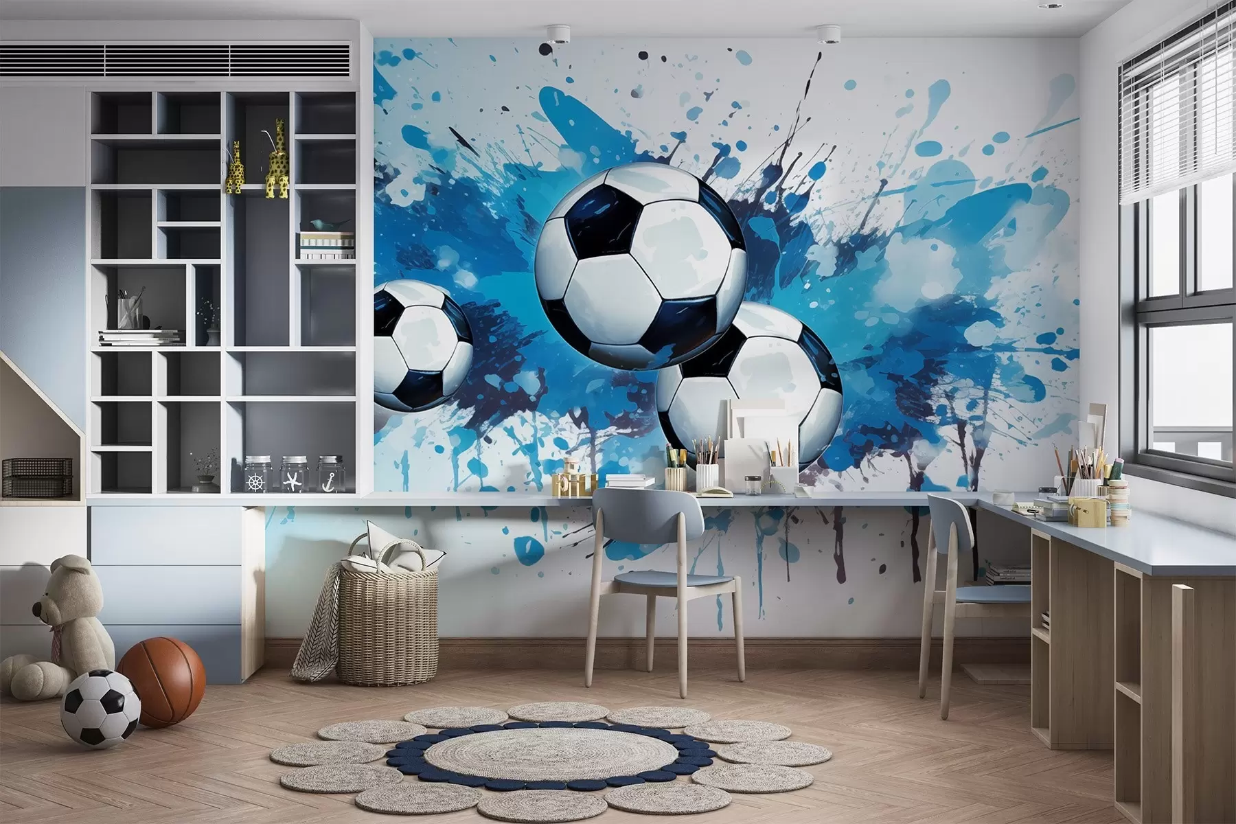 murales de pared Balones de fútbol w04373