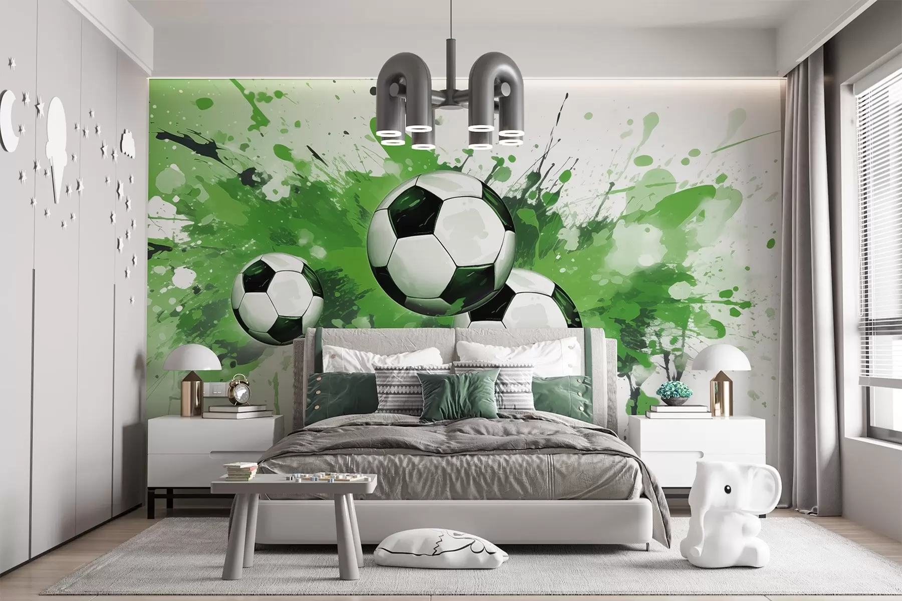 murales de pared Balones de fútbol w04373v1