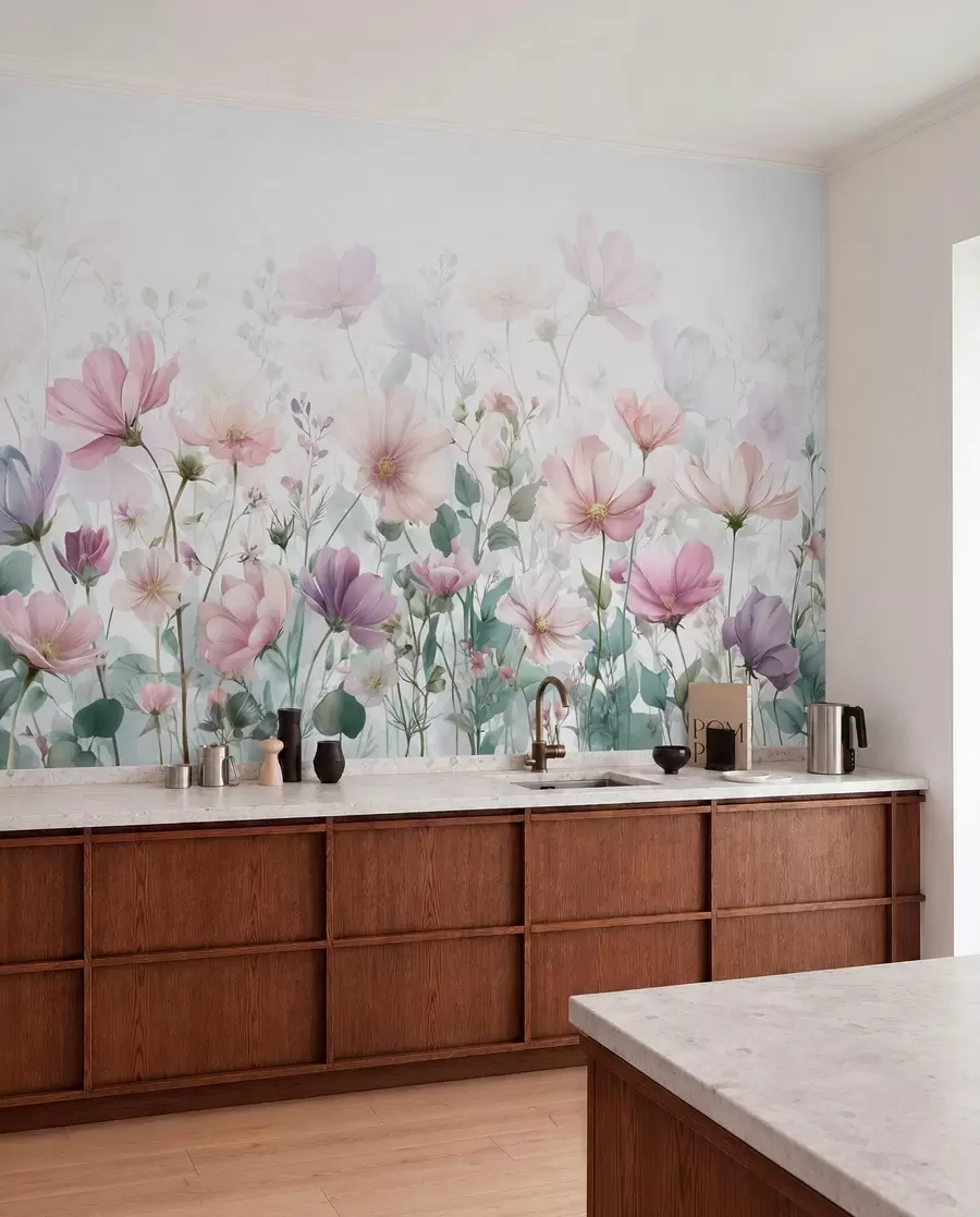 murales de pared delicadas flores silvestres w04171