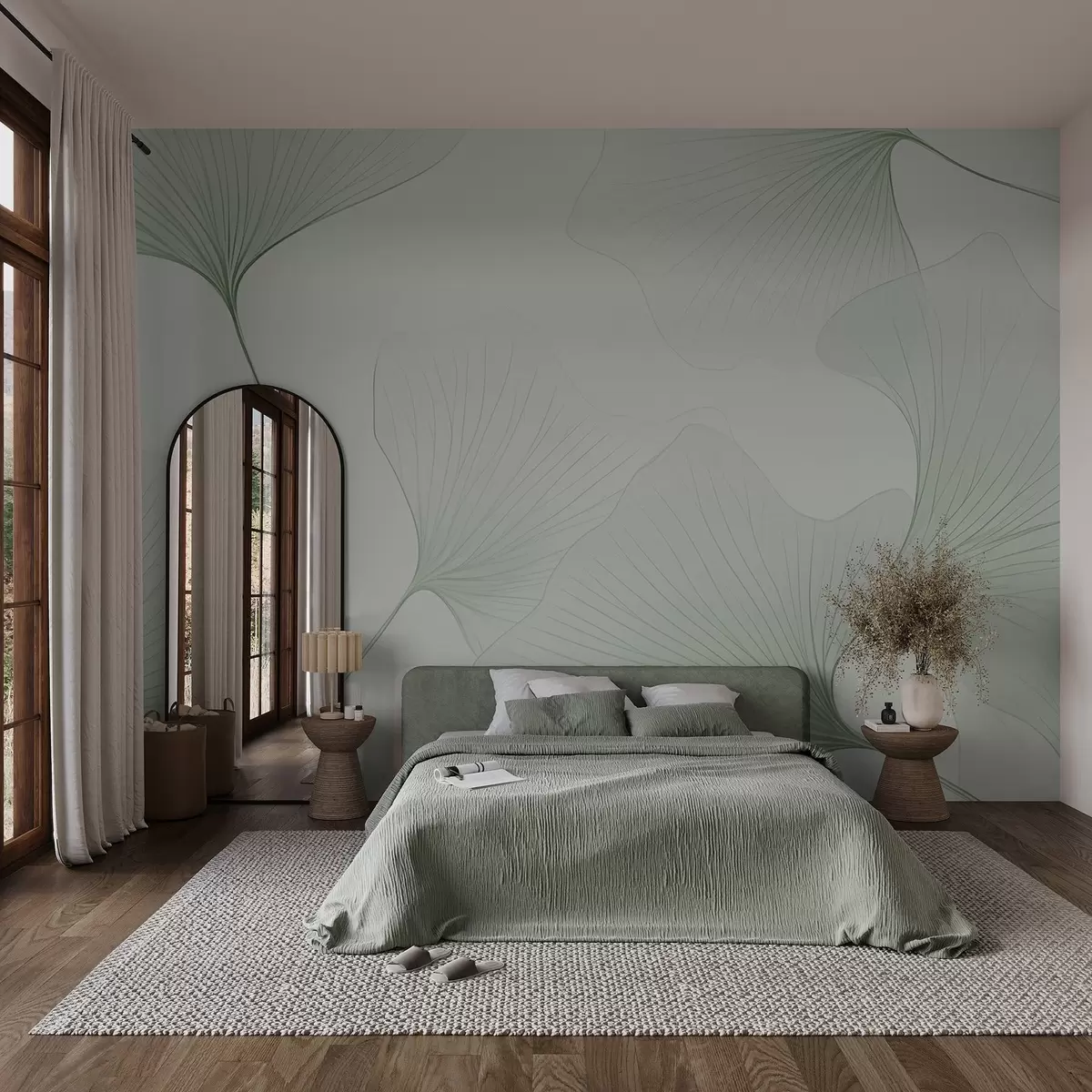 murales de pared Hojas de ginkgo transparentes w04433v2