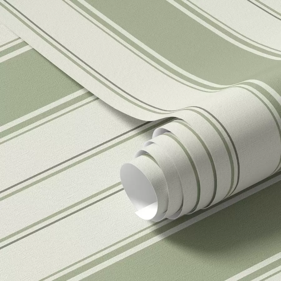 murales de pared Fondo crema con rayas verticales verdes uniformes a00560