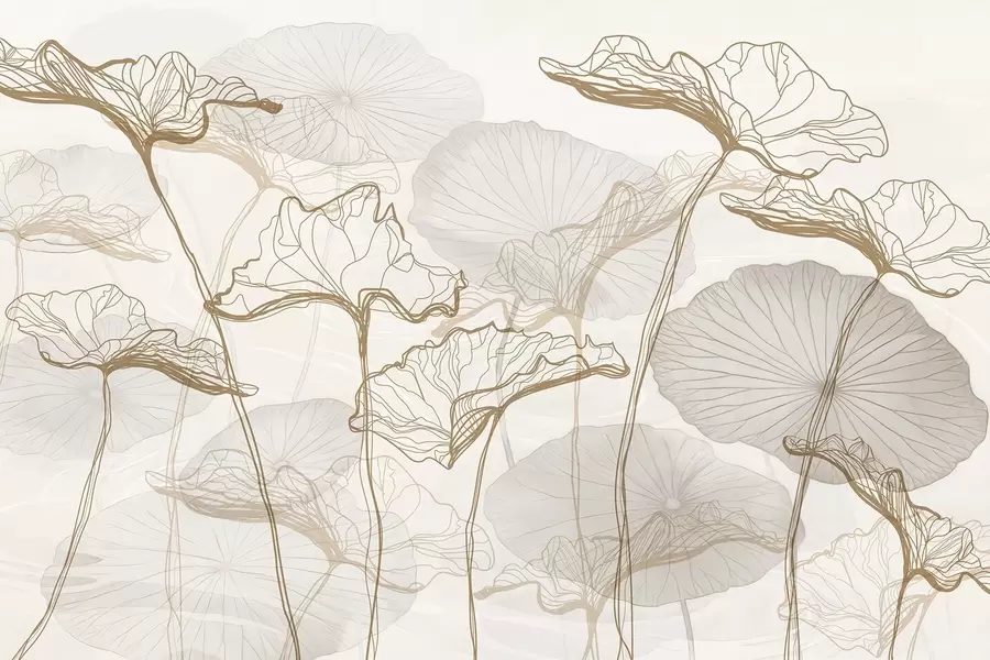 murales de pared Varias hojas de loto w04471