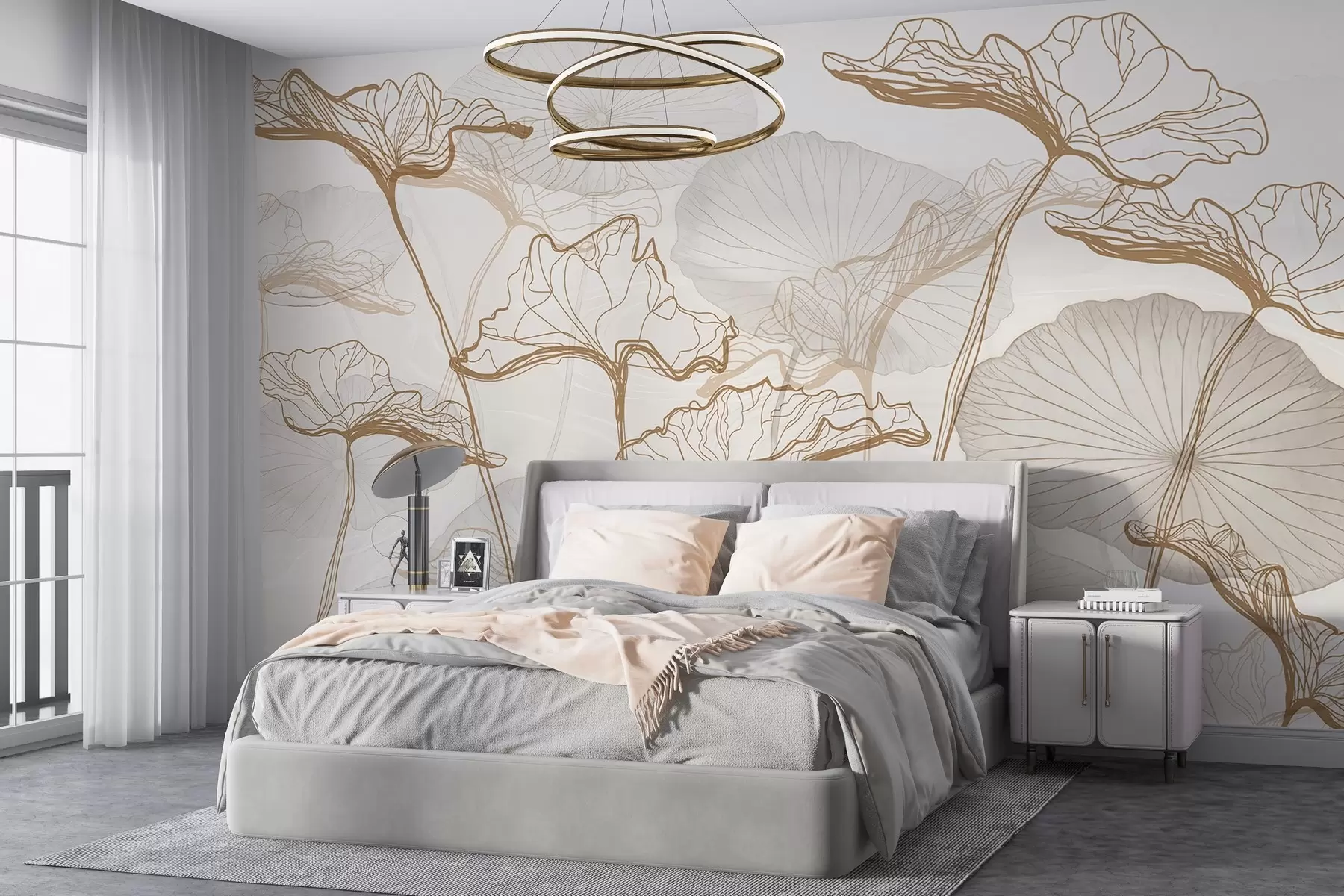 murales de pared Varias hojas de loto w04471