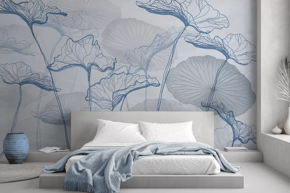 murales de pared Varias hojas de loto w04471v2