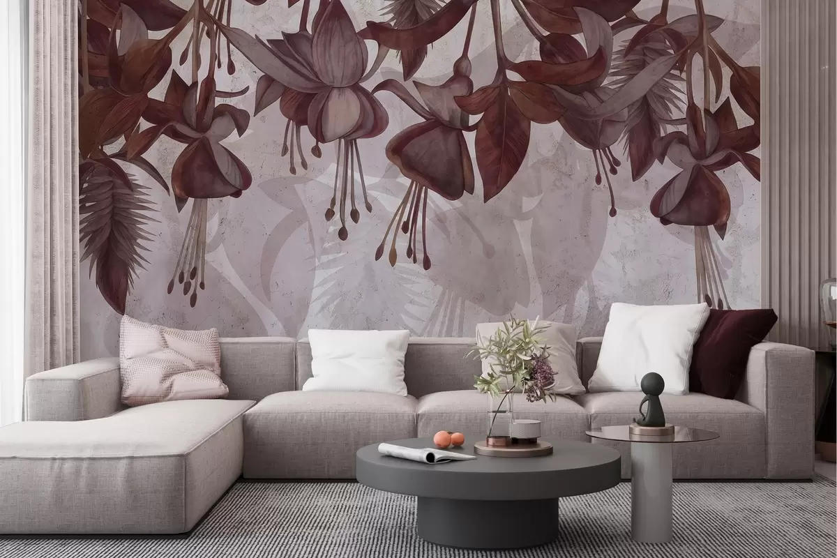 murales de pared Flores colgantes de estilo grunge w04472