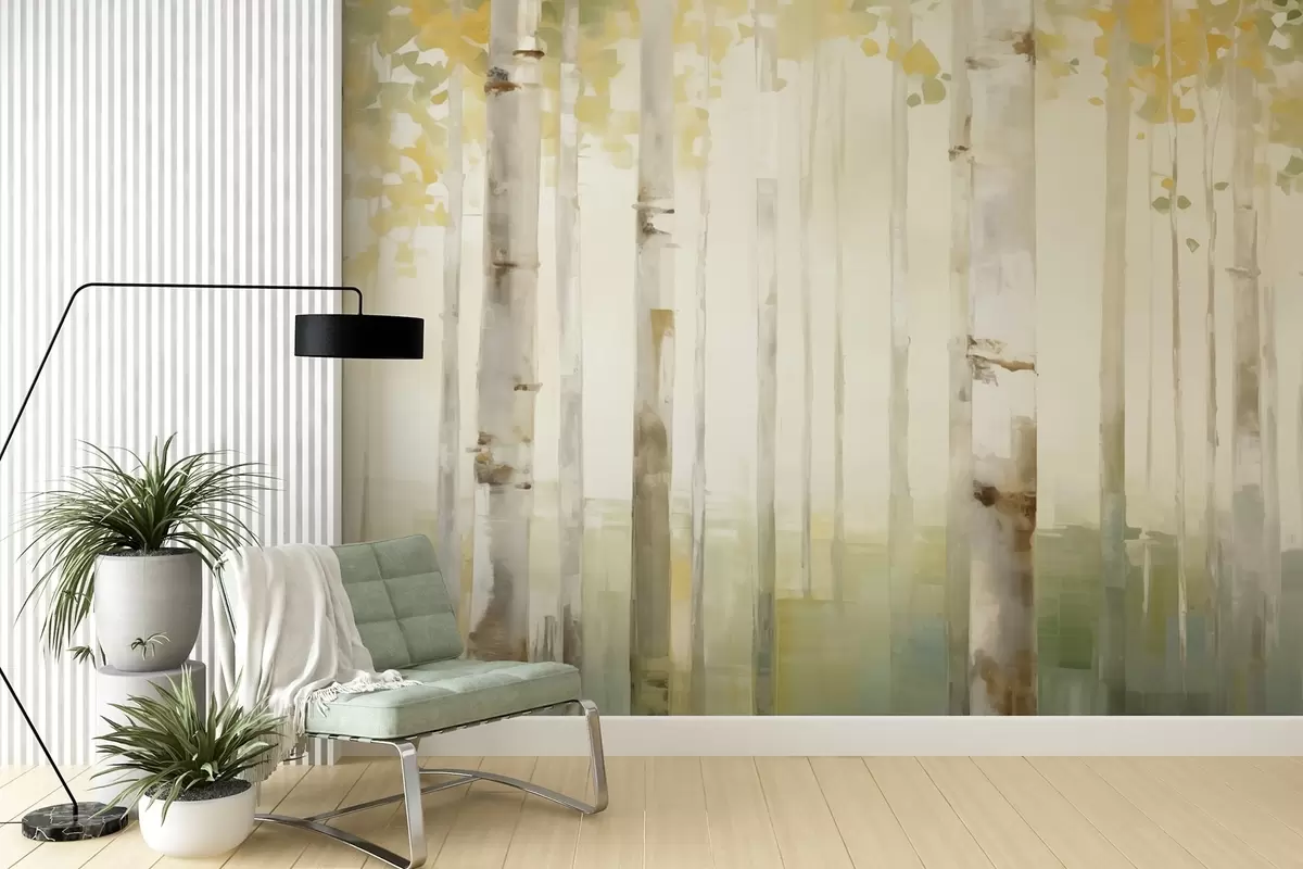 murales de pared Bosque de abedules w04520