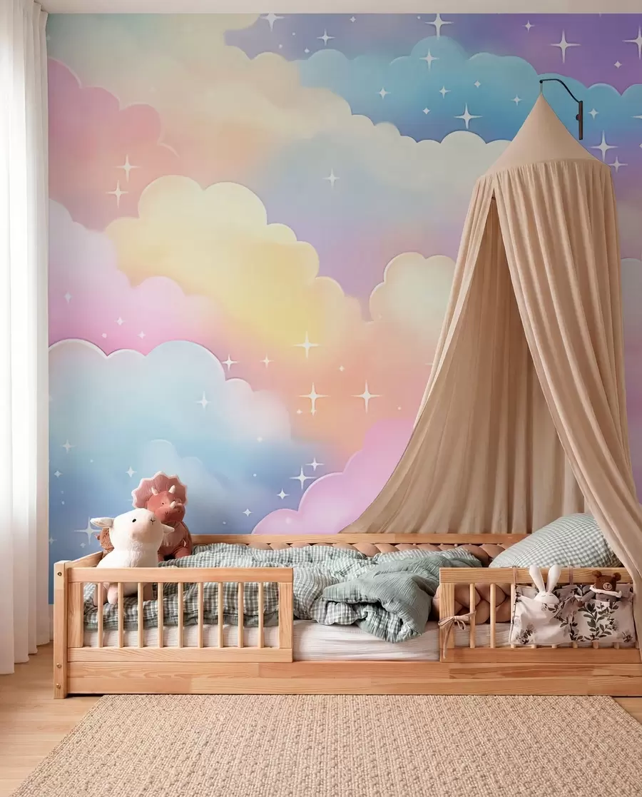 murales de pared Nubes con estrellas w04585