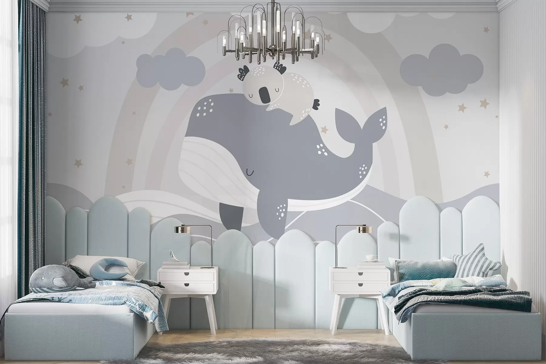 Murales de pared Koala sobre una ballena w04602 murales de pared Koala sobre una ballena w04602