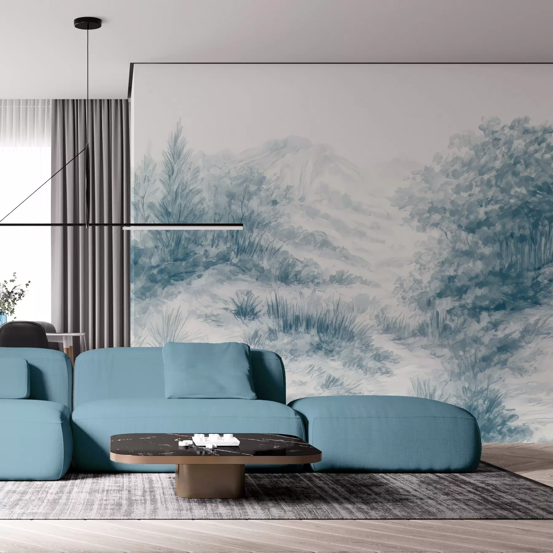murales de pared Contornos coloridos w04572