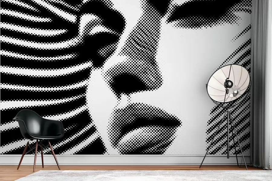 murales de pared Rostro de mujer al estilo pop art w04504